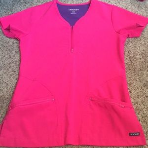 Stunning pink Jockey scrub top xxs